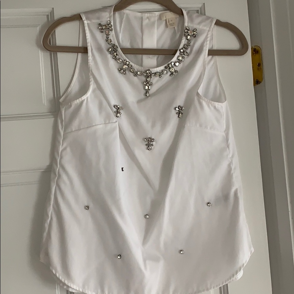 JCrew Jeweled Sleeveless Top